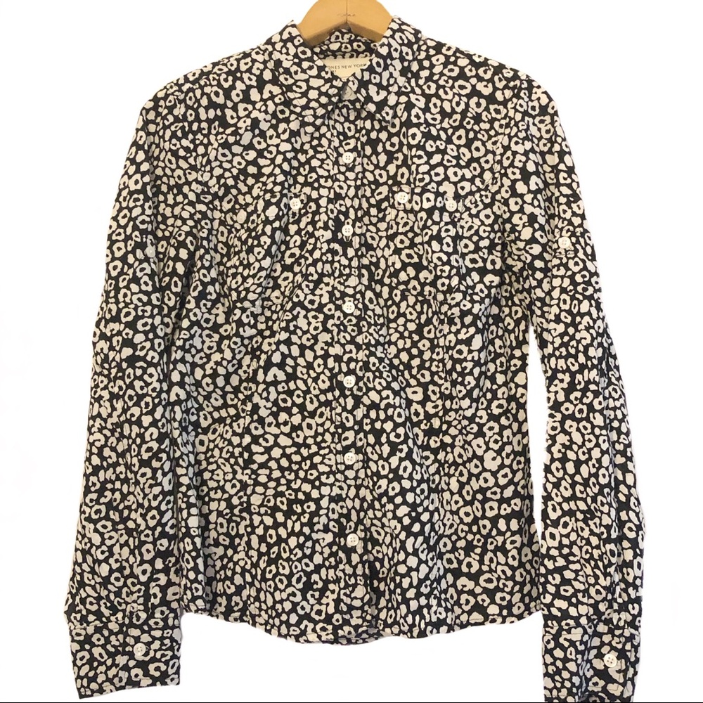 Jones New York Leopard Print Button Down Shirt